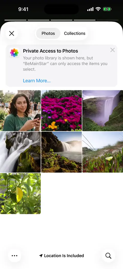 BeMainStar opening the phone's Photos library to pick a video.